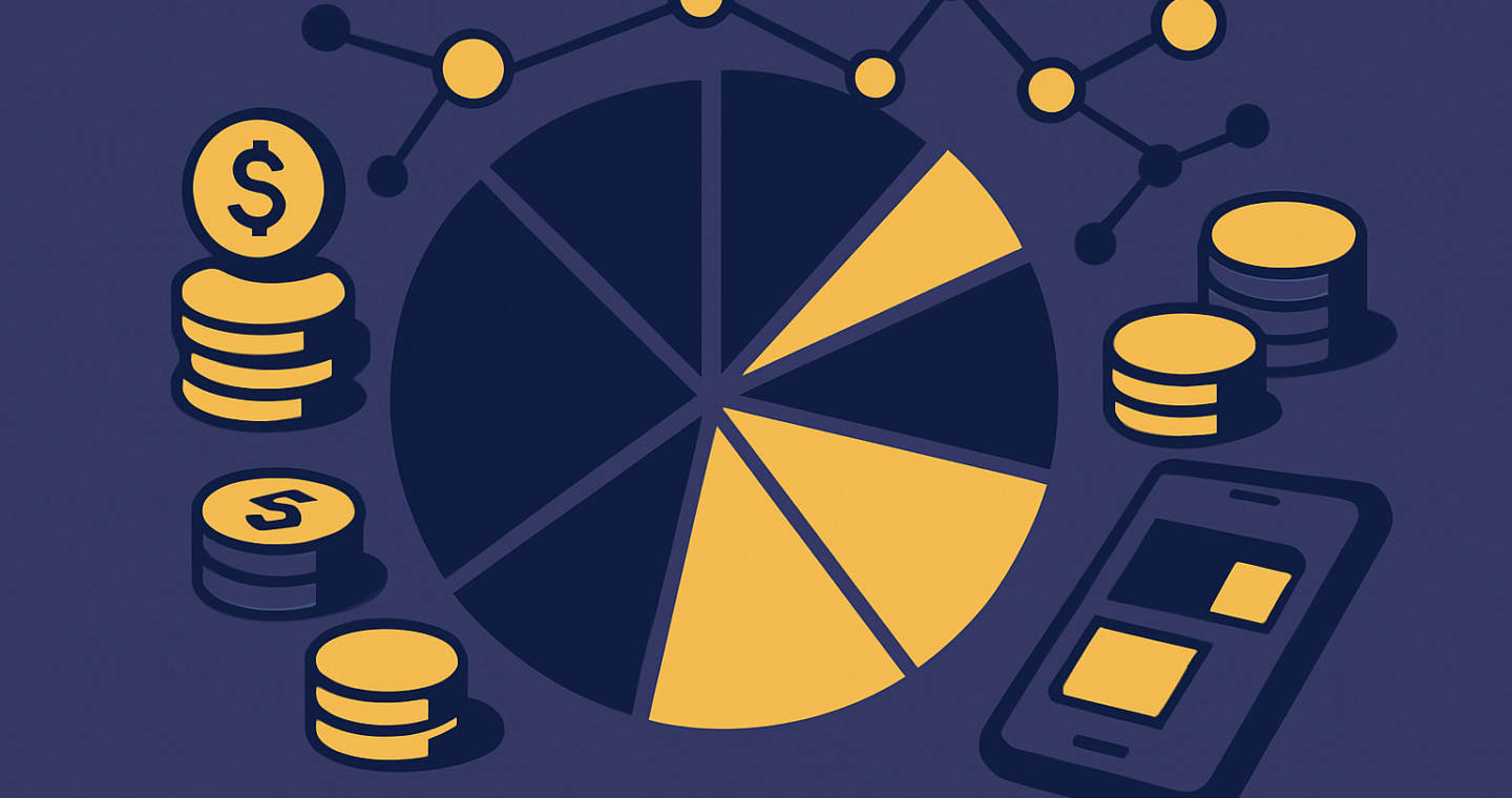 Ilustração sobre uma carteira de P2P lending diversificada