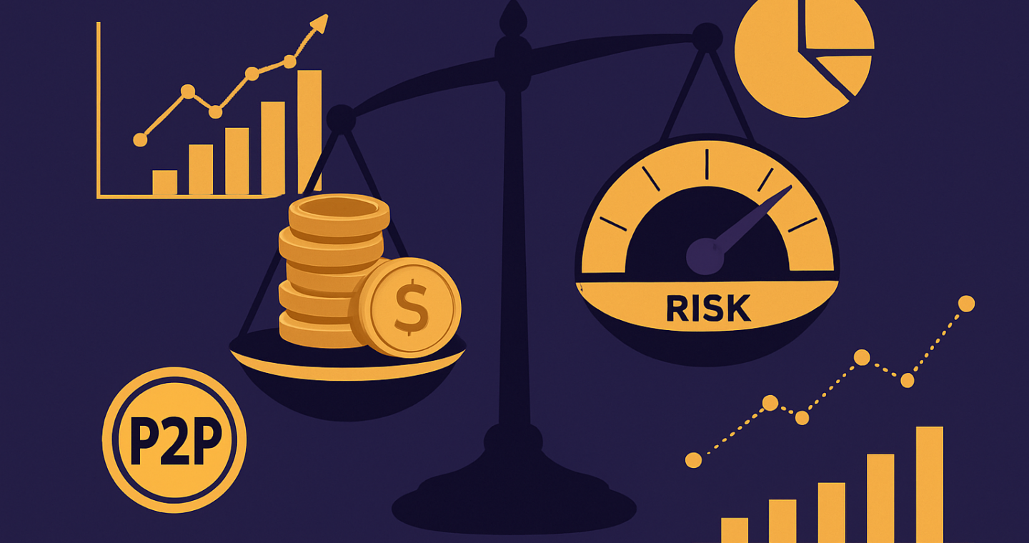 Ilustração sobre rentabilidade e risco no P2P lending