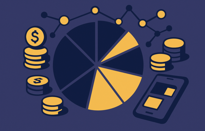 Ilustração sobre uma carteira de P2P lending diversificada
